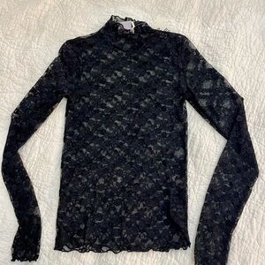 urban outfitters sheer black lace top